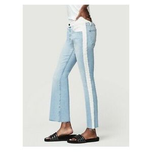 FRAME DENIM Le Color-Block Cropped Mini Boot Jeans Denim